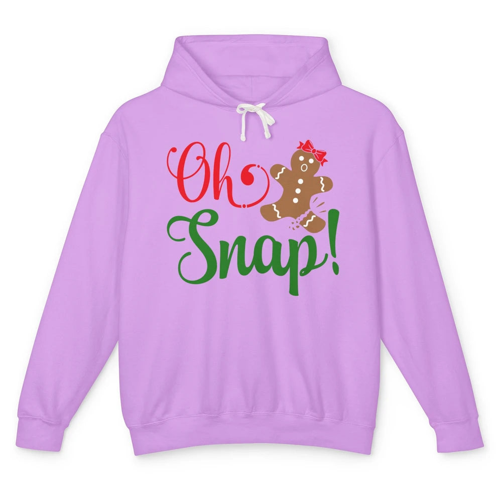 Funny Gingerbread Broken Oh Snap Western Christmas Cookies Unisex Lightweight Hoodie