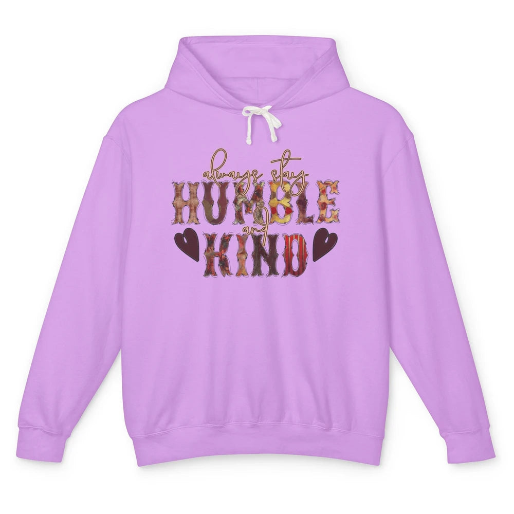 Retro Always Stay Humble And Kind Turquoise Western Country Unisex Lightweight Hoodie