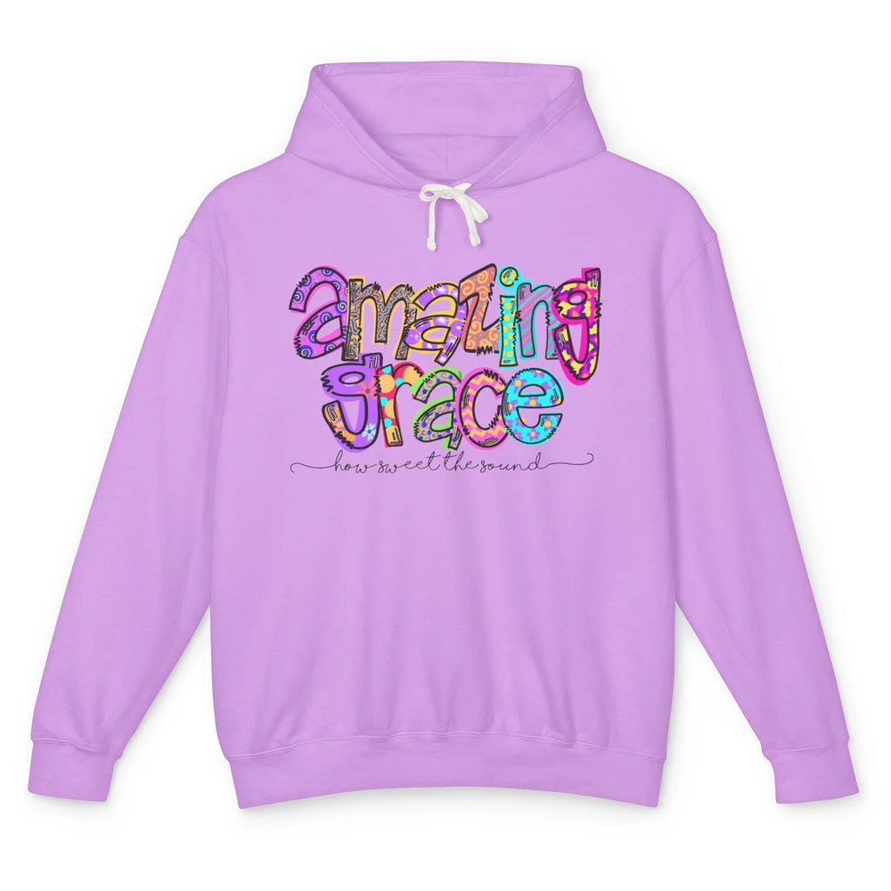 Leopard Amazing Grace How Sweet The Sound Christian Western Unisex Lightweight Hoodie