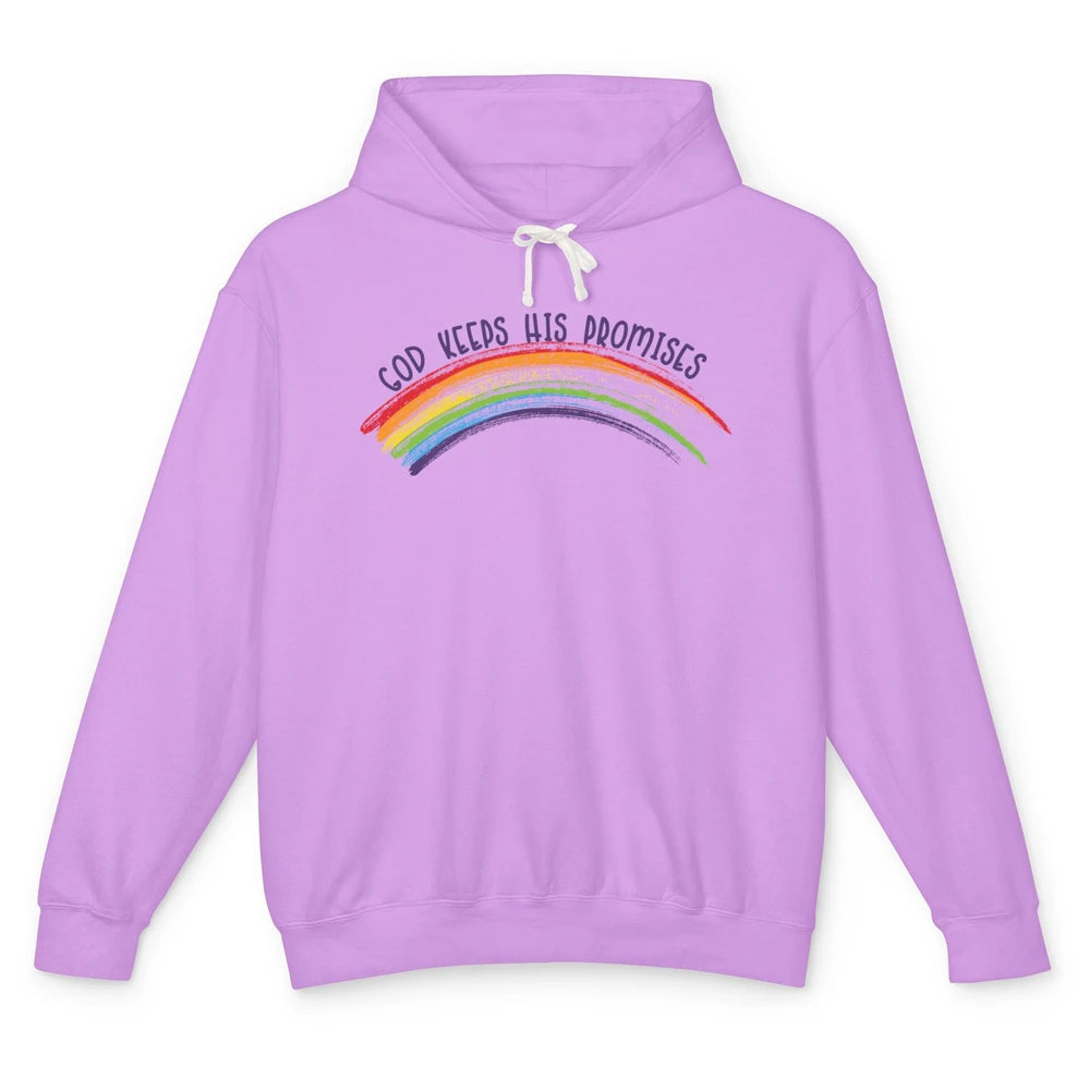 Leopard Rainbow God Keeps His Promises Christian Religious Unisex Lightweight Hoodie