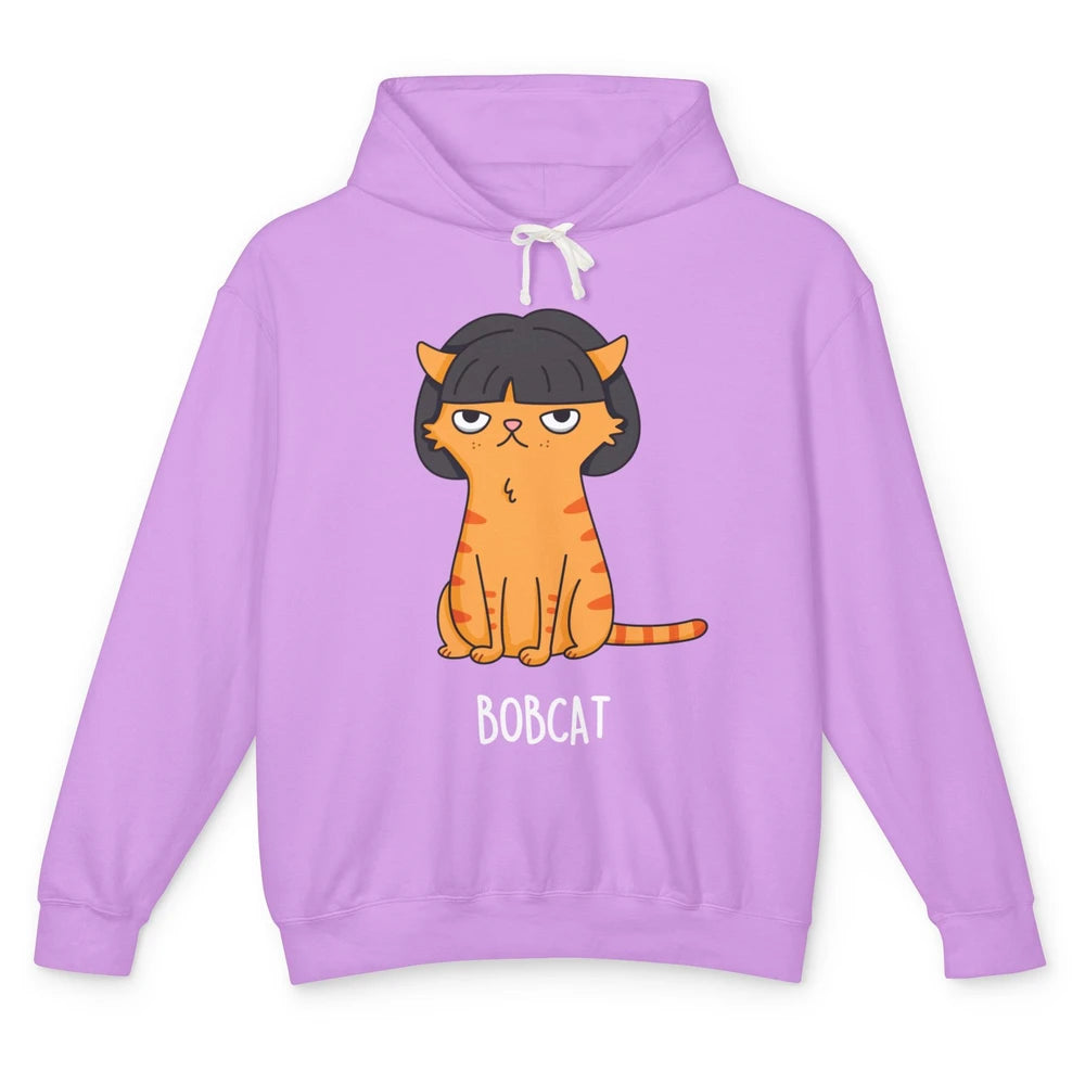 Funny Bobcat Orange Cat Short Hair Joke Sarcastic Kitten Pun Unisex Lightweight Hoodie