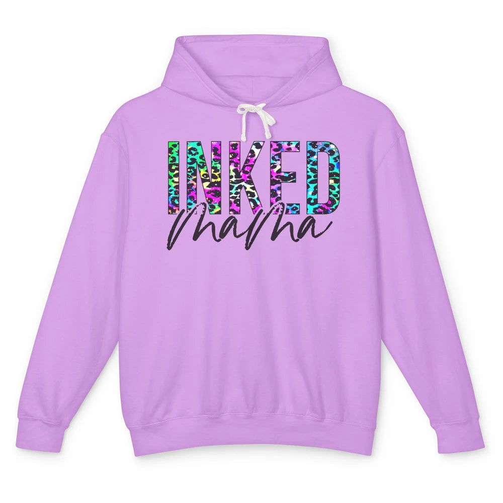 Inked Mama Mom Life Tattooed Mom Mothers Day Gift Leopard Unisex Lightweight Hoodie