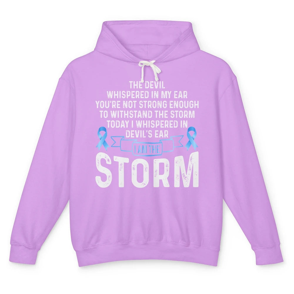 The Storm Retro Warrior Prostate Cancer Month Blue Ribbon Unisex Lightweight Hoodie