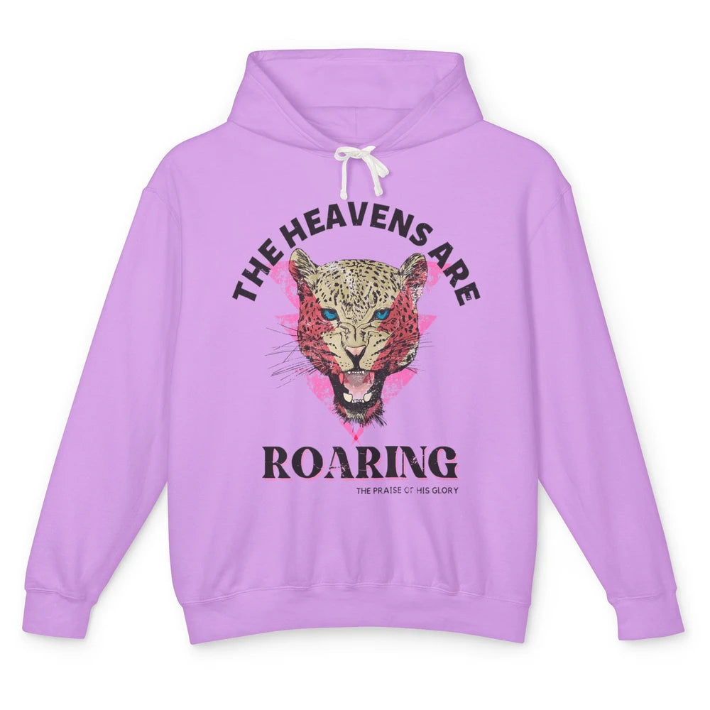 Retro Lion Heavens Are Roaring Bible Lightning Bolt Leopard Unisex Lightweight Hoodie