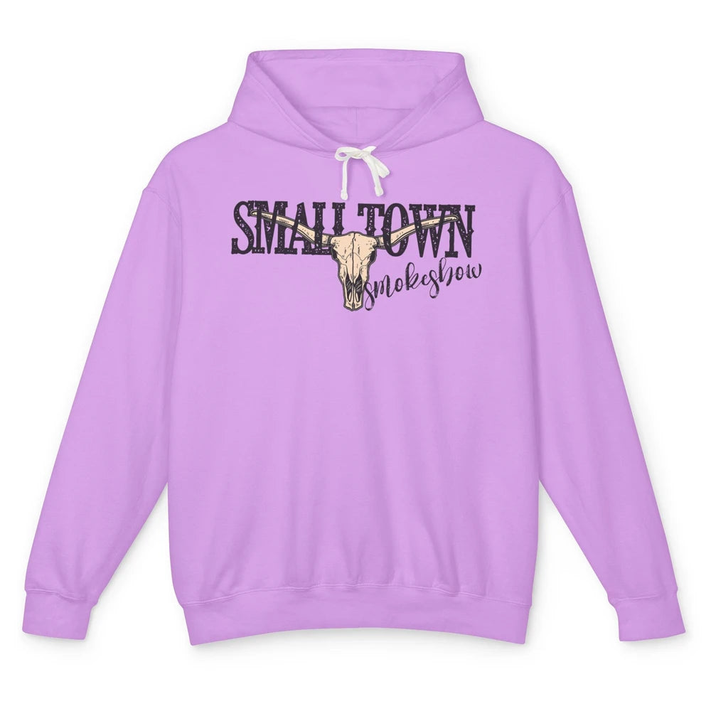 Boho Bull Skull Small Town Smokeshow Western Country Cowgirl Unisex Lightweight Hoodie