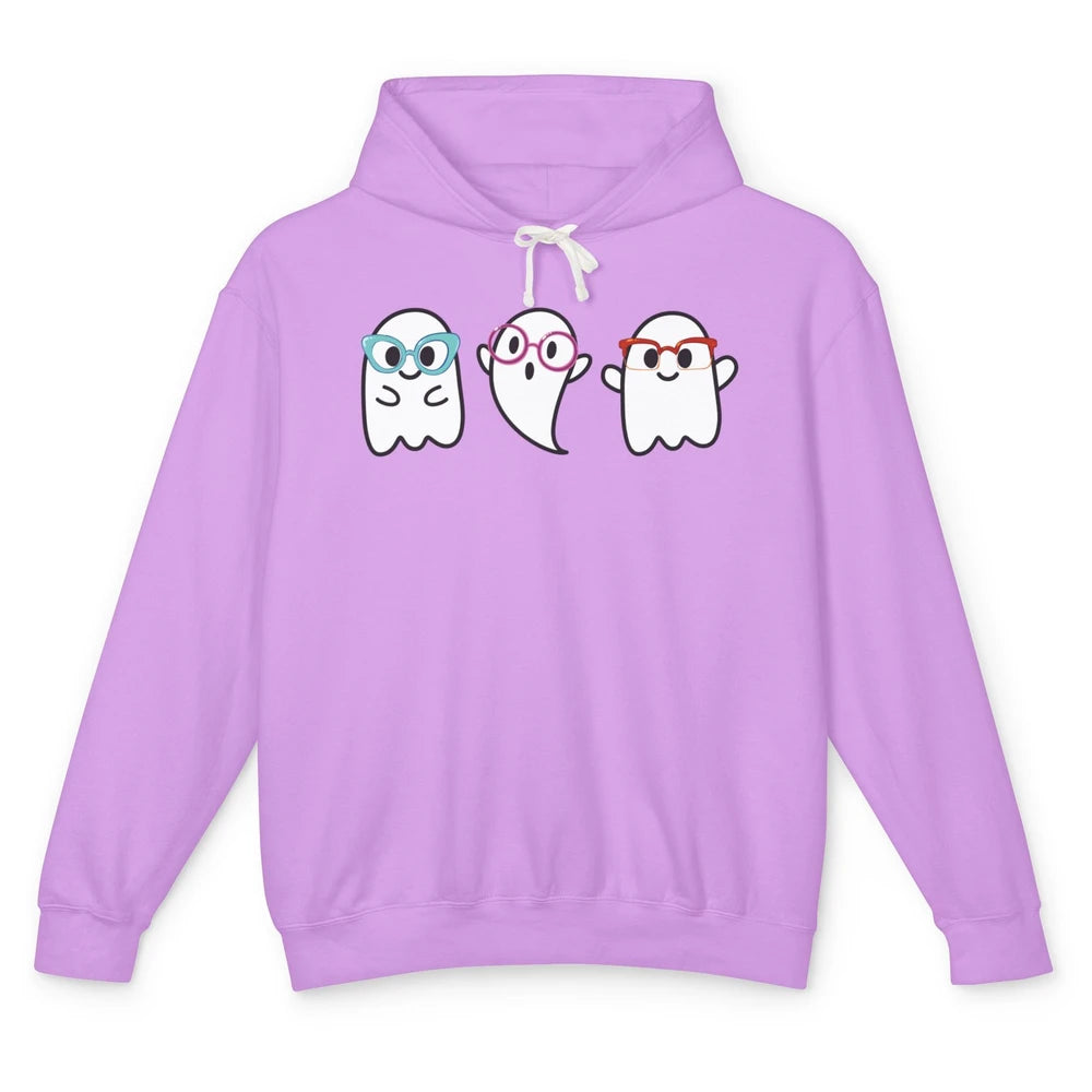 Cute Little Ghosts Glasses Optometrist Halloween Optician Unisex Lightweight Hoodie