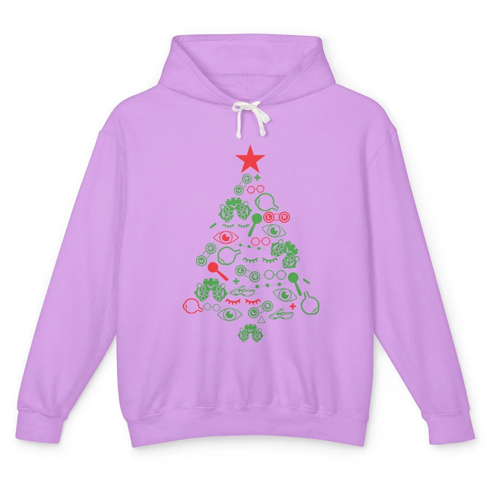 Funny Optometrist Symbols Christmas Tree Optician Optometry Unisex Lightweight Hoodie