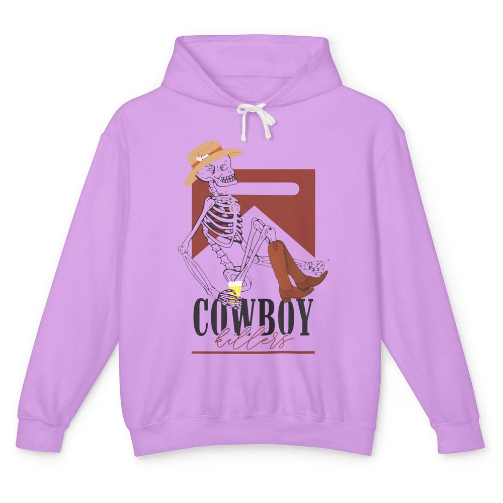 Cowboy Killers Skeleton Western Country Skull Vintage Retro Unisex Lightweight Hoodie