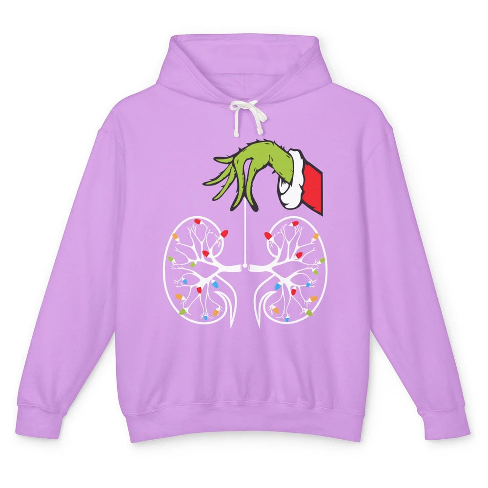 Kidney Christmas Lights Xmas Dialysis Nephrology Nurse Gift Unisex Lightweight Hoodie