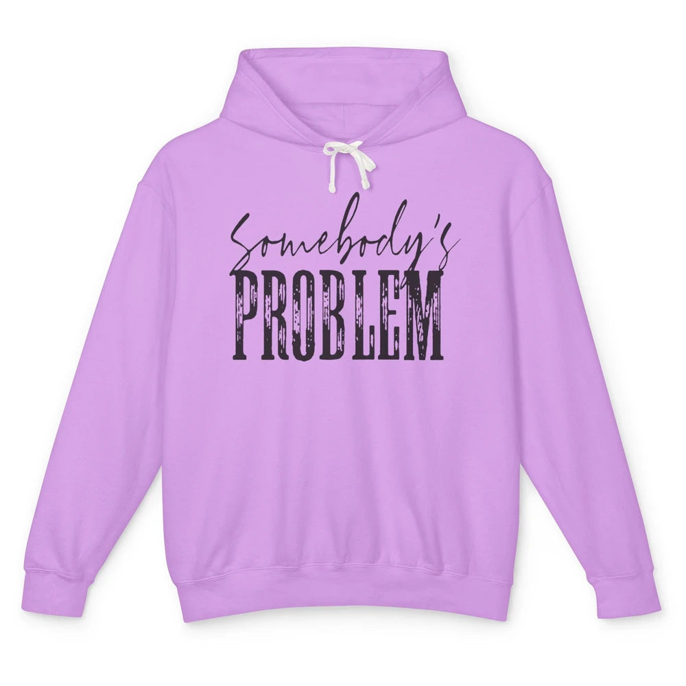 Leopard Somebody's Problem Vintage Western Country Cowboy Unisex Lightweight Hoodie