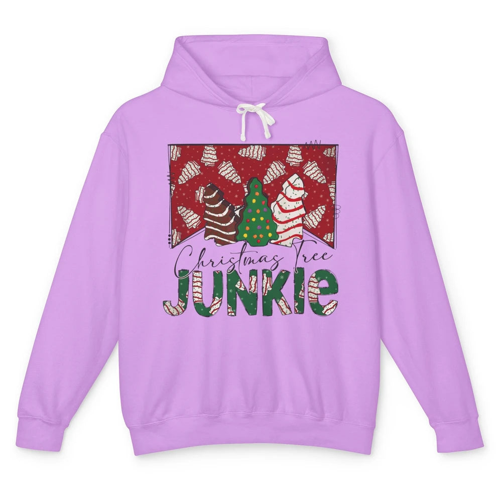 Funny Christmas Tree Cake Junkie Tis The Season Western Xmas Unisex Lightweight Hoodie