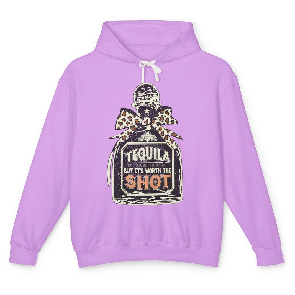 Retro Leopard Tequila May Not Be The Answer Western Country Unisex Lightweight Hoodie