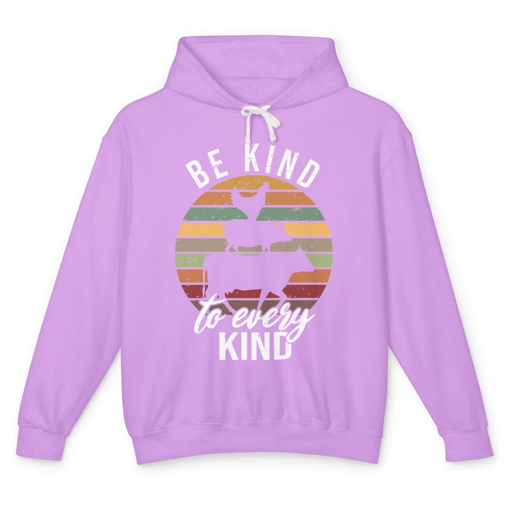 Retro Vegan Be Kind To Every Kind Vegetarian Friend Not Food Unisex Lightweight Hoodie