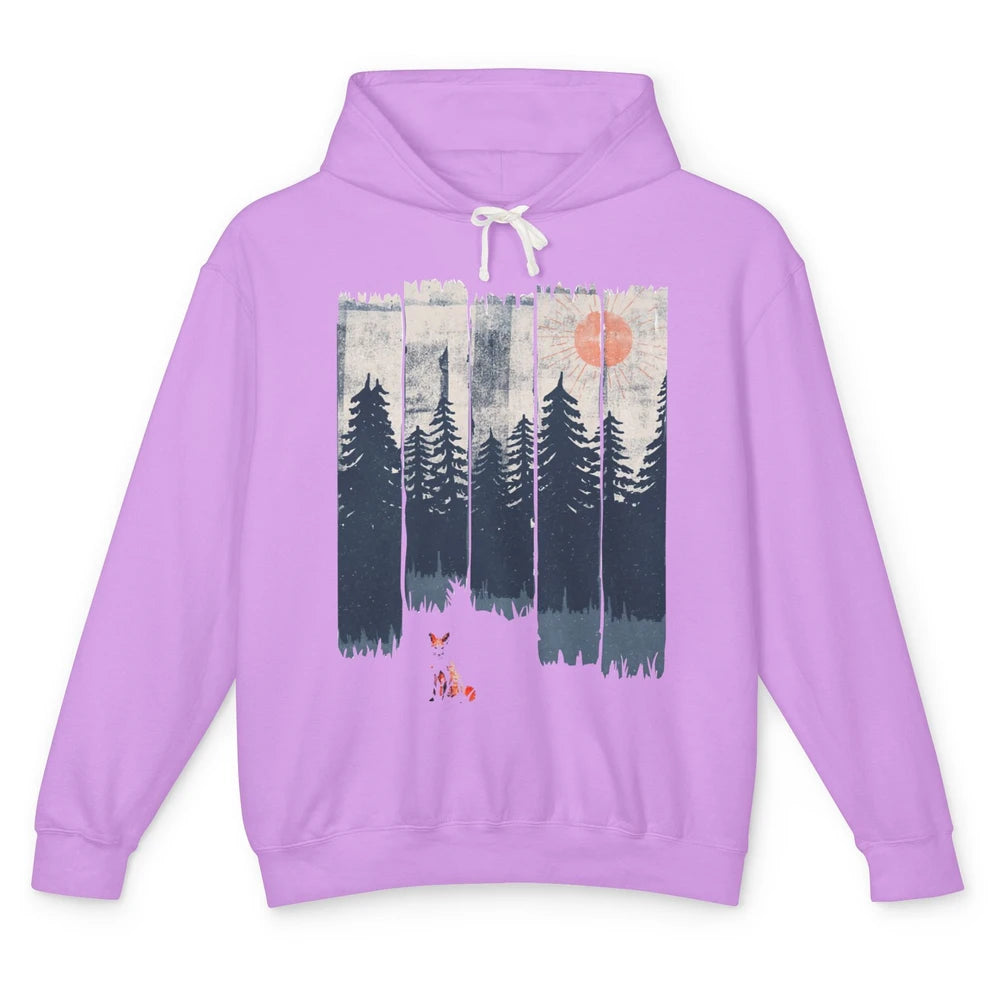 A Fox In The Wild Nature Sunset Wildlife In The Wilderness Unisex Lightweight Hoodie