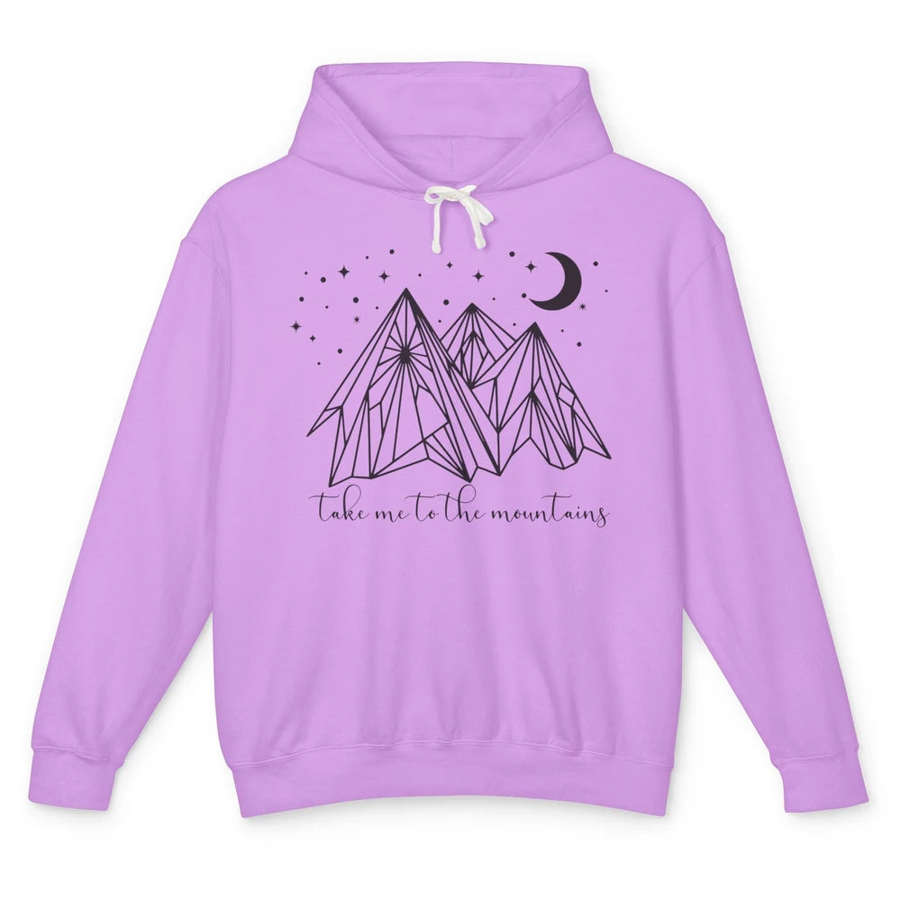 Take Me to the Mountains Boho Hiking Camping Outdoor Gift Unisex Lightweight Hoodie