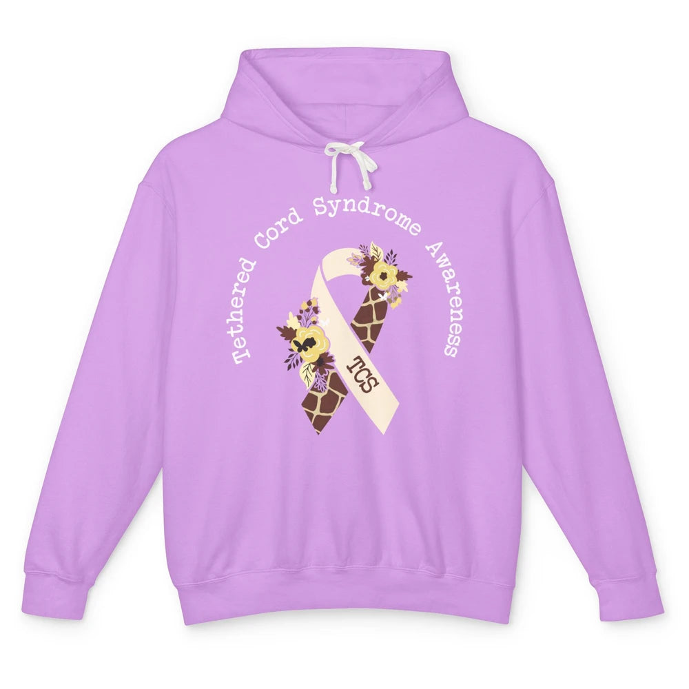 Tethered Cord Syndrome Awareness TCS Multiple Colored Ribbon Unisex Lightweight Hoodie