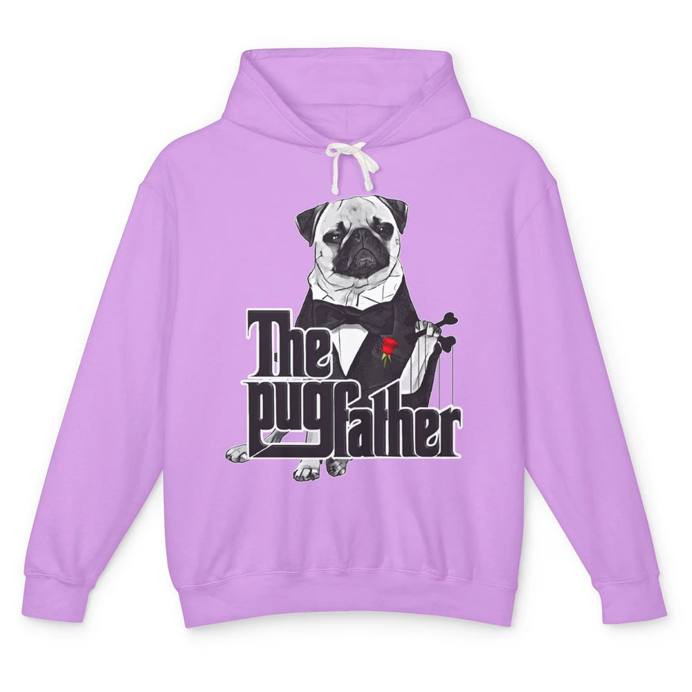 The PugFather Funny Puggy Face Pug Dad Dog Lovers Gifts Unisex Lightweight Hoodie