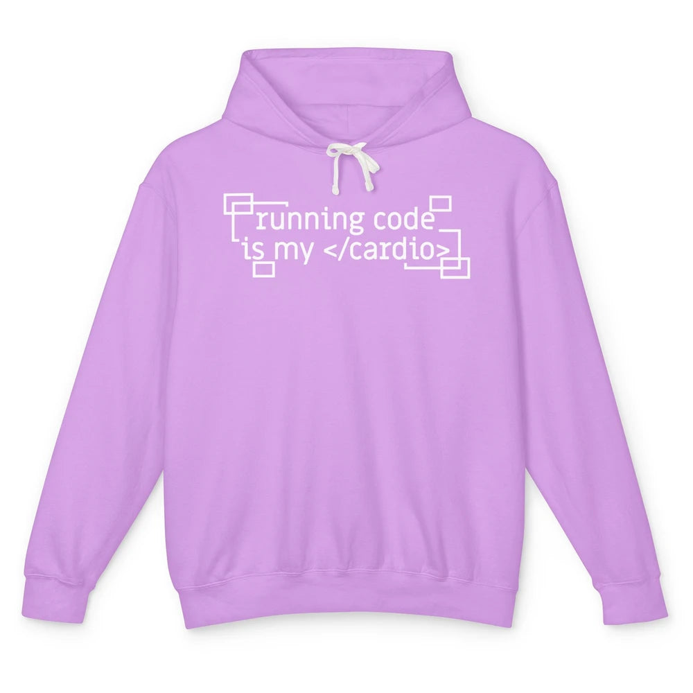 Funny Coder Running Code Is My Programmer Computer Science Unisex Lightweight Hoodie