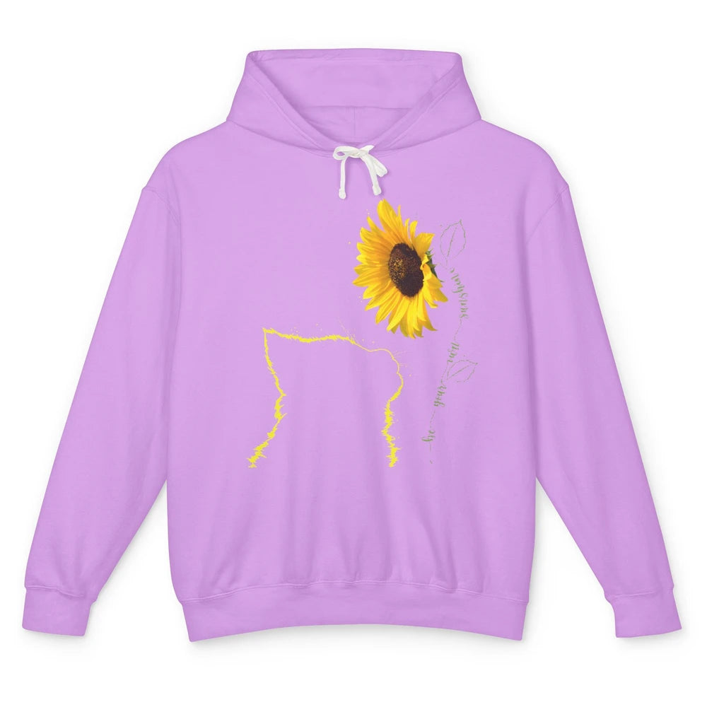 Sunflower Cat Be Your Own Be Your Own Sunshine Cat Mom Lady Unisex Lightweight Hoodie