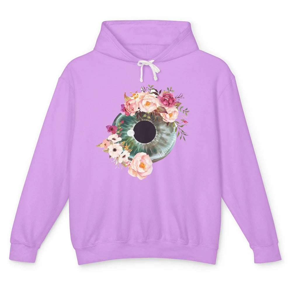 Floral Eyeball Optometrist Eye Anatomy Ophthalmology Tech Unisex Lightweight Hoodie