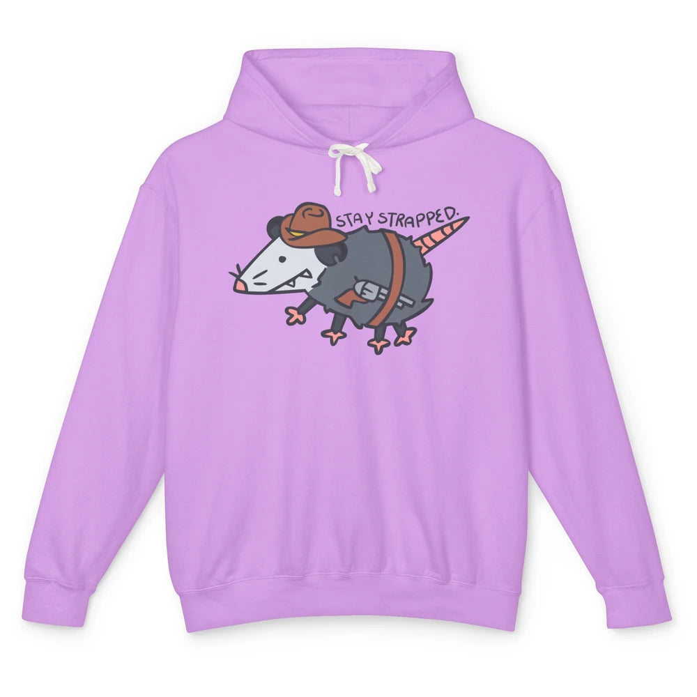 Retro Cowboy Opossum Stay Trapped Western Country Opossum Unisex Lightweight Hoodie