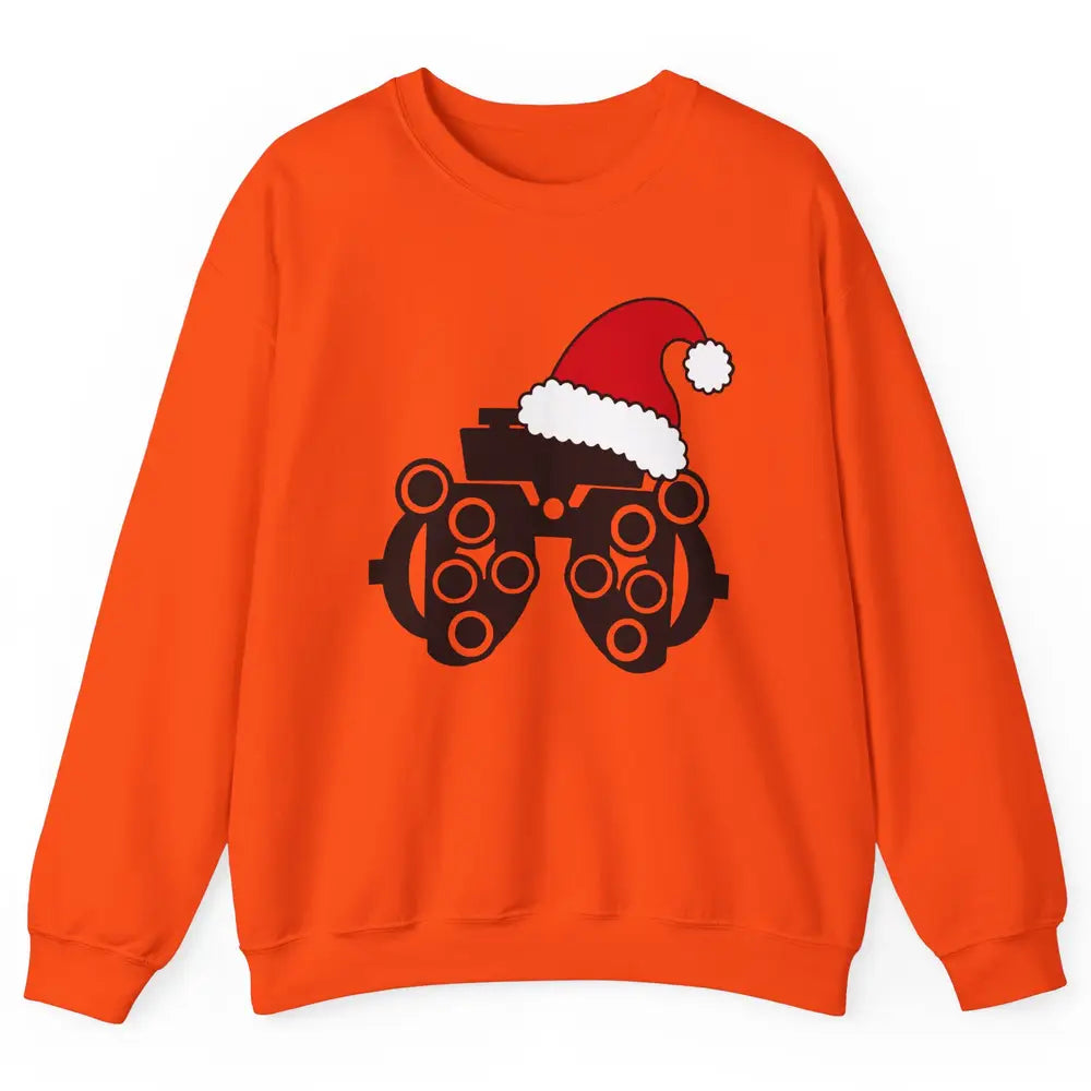 Funny Phoropter Santa Hat Optometrist Optician Christmas Unisex Crewneck Sweatshirt