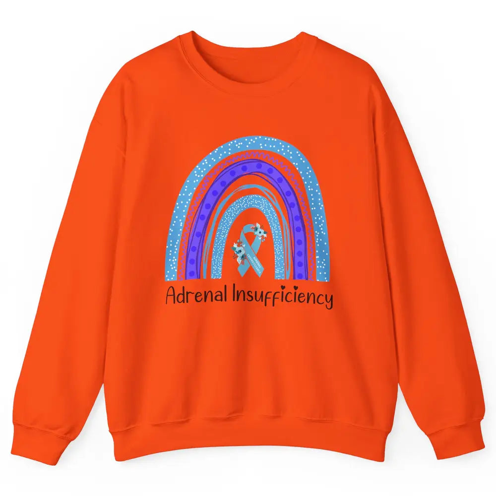 Adrenal Insufficiency Awareness Floral Light Blue Ribbon Unisex Crewneck Sweatshirt