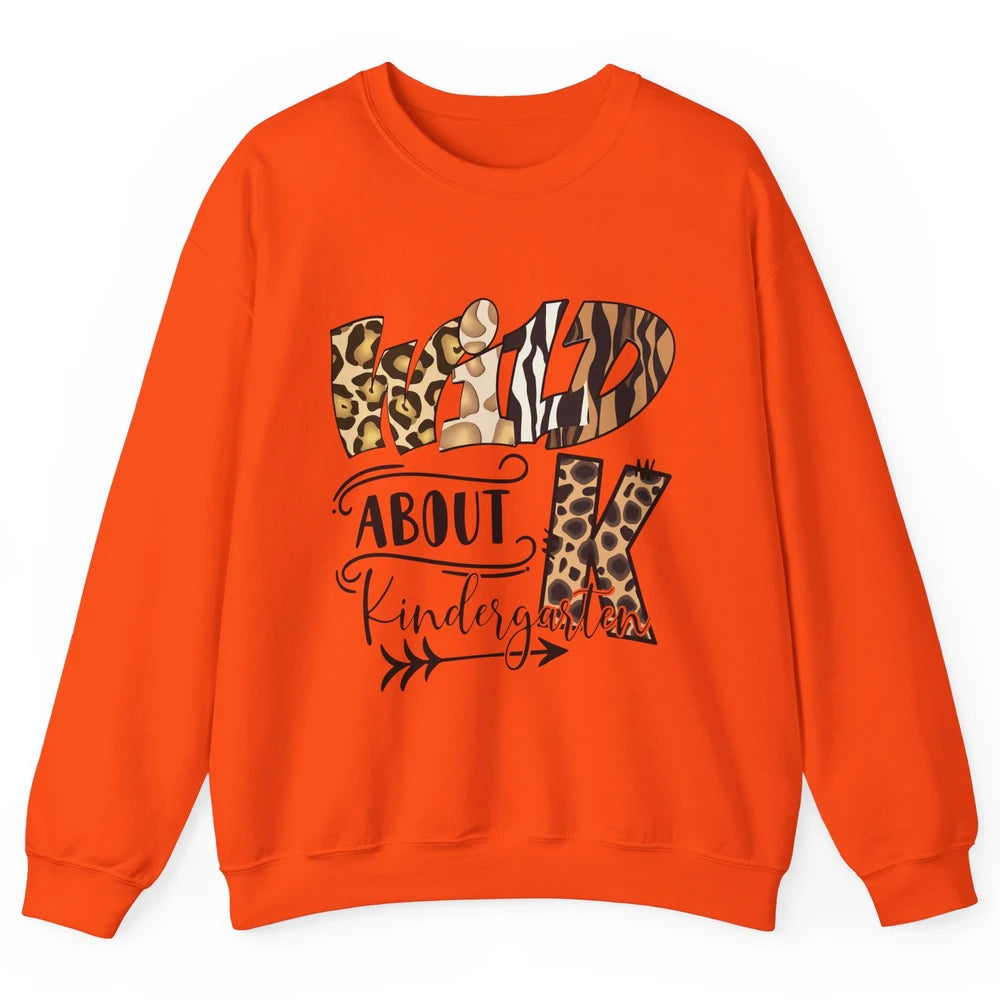 Wild About Kindergarten Back To School Student Teacher Gift Unisex Crewneck Sweatshirt