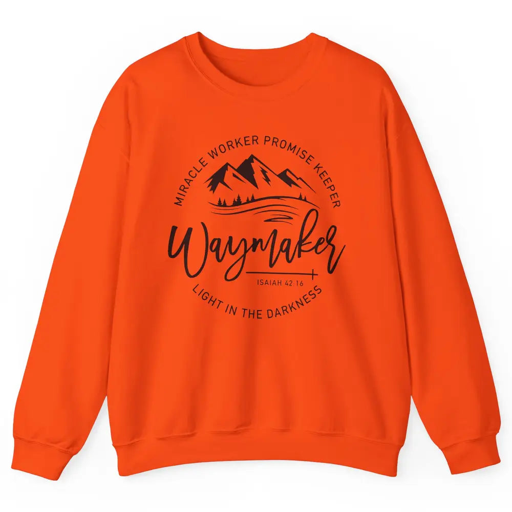 Waymaker Miracle Worker Light In The Darkness Bible Verse Unisex Crewneck Sweatshirt