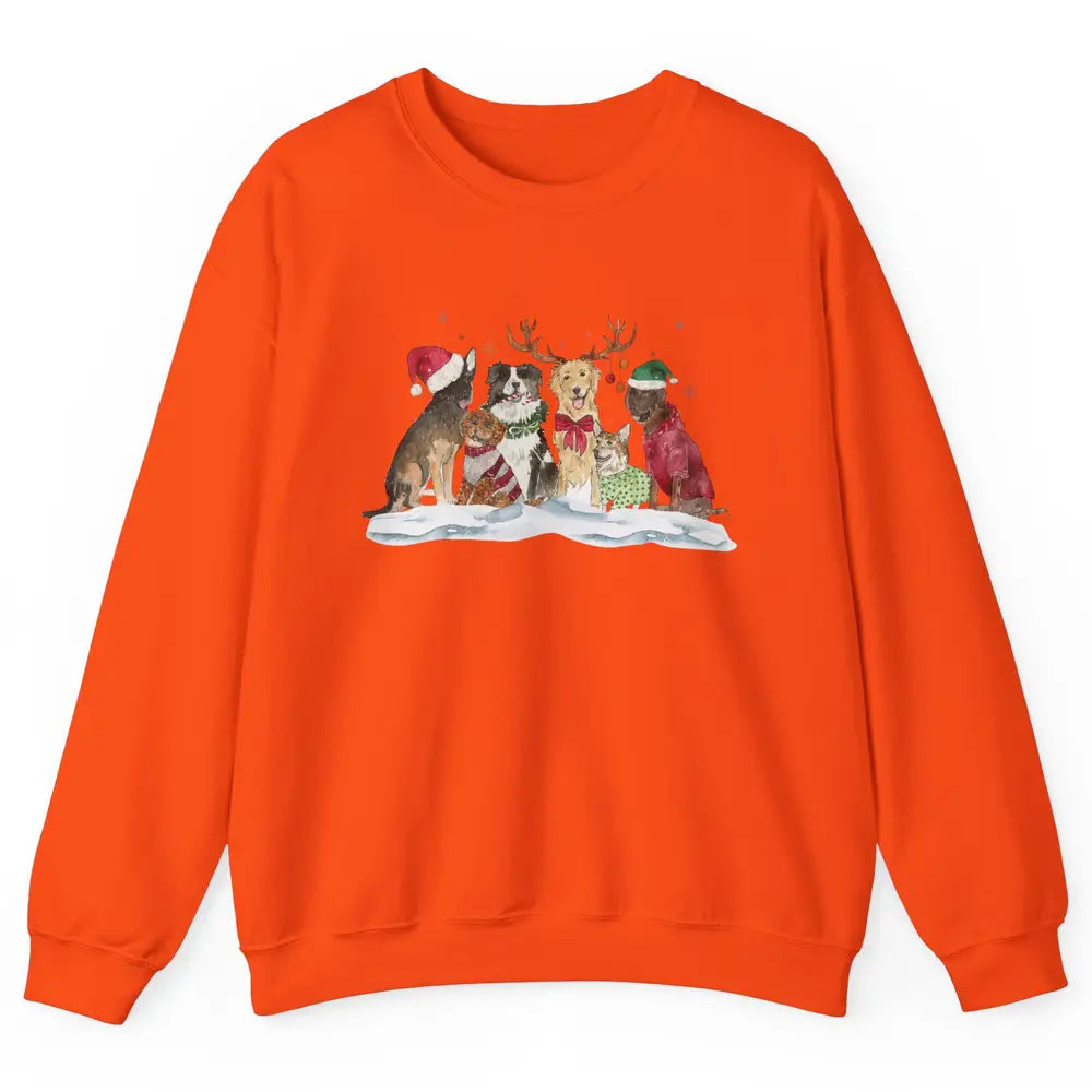 Funny Happy Howliday Corgi Golden Retriever Poodle Christmas Unisex Crewneck Sweatshirt