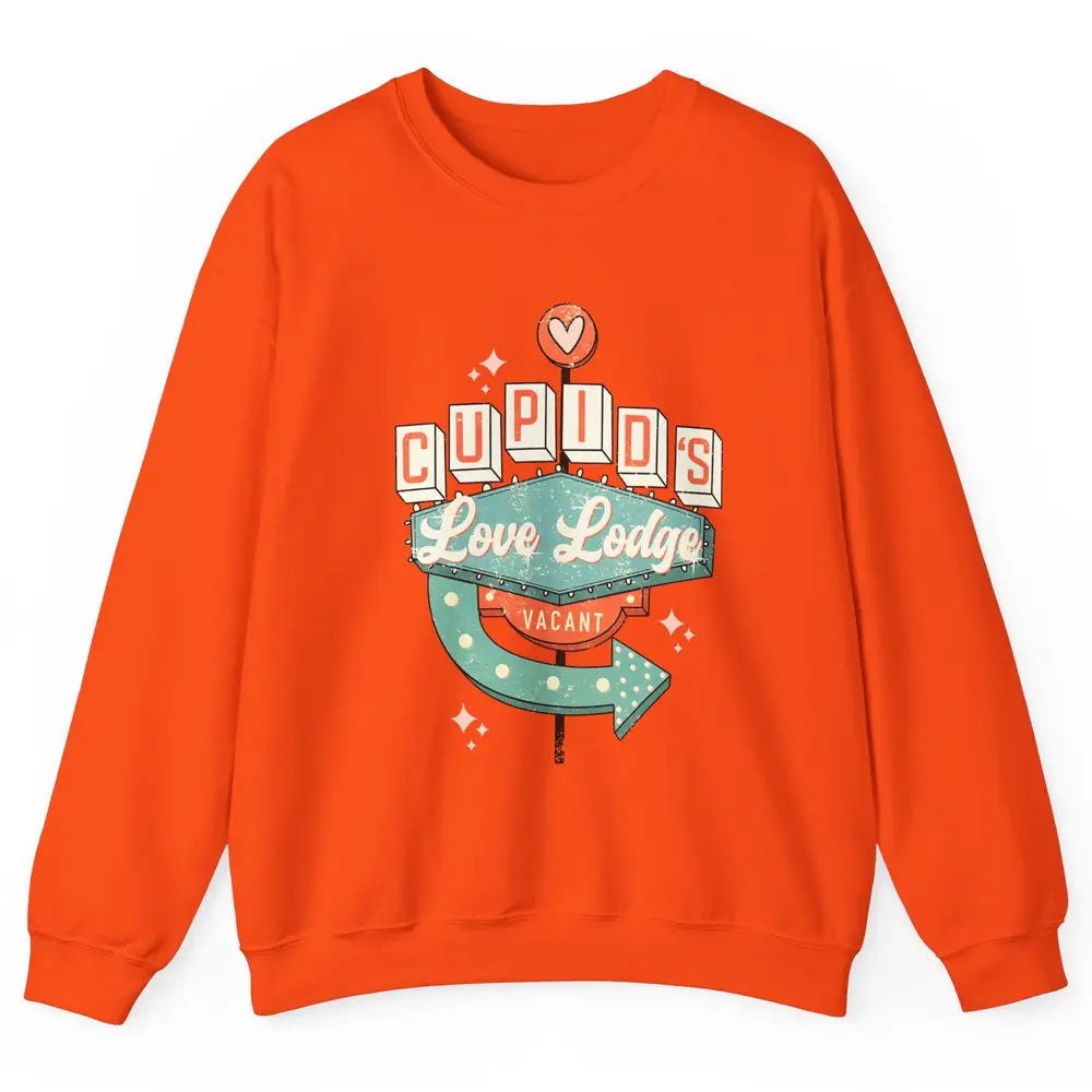 Retro Valentines Cupid's Love Lodges Funny Couples Valentine Unisex Crewneck Sweatshirt