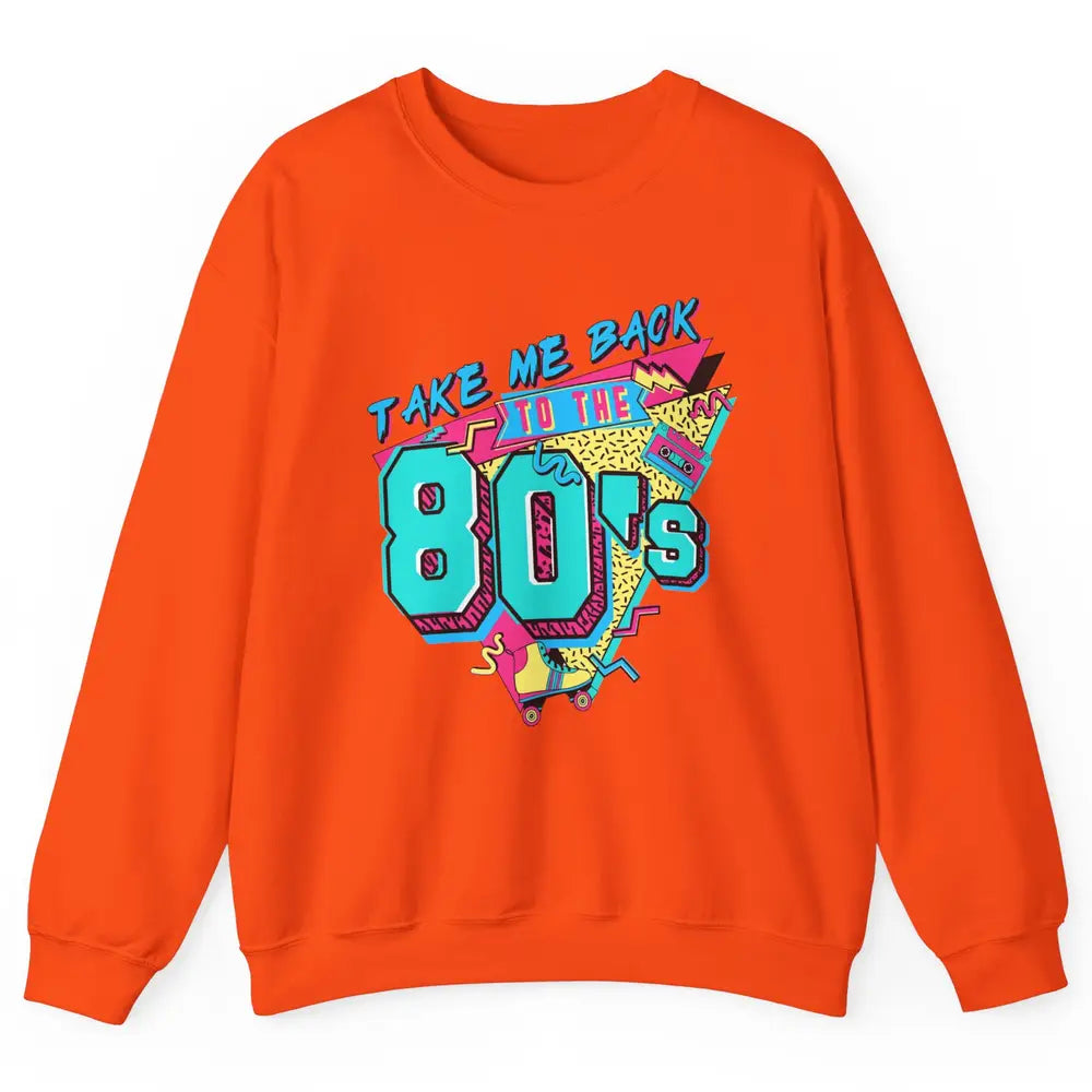 Vintage Take Me Back To The 80s Cassette Retro Rainbow Child Unisex Crewneck Sweatshirt