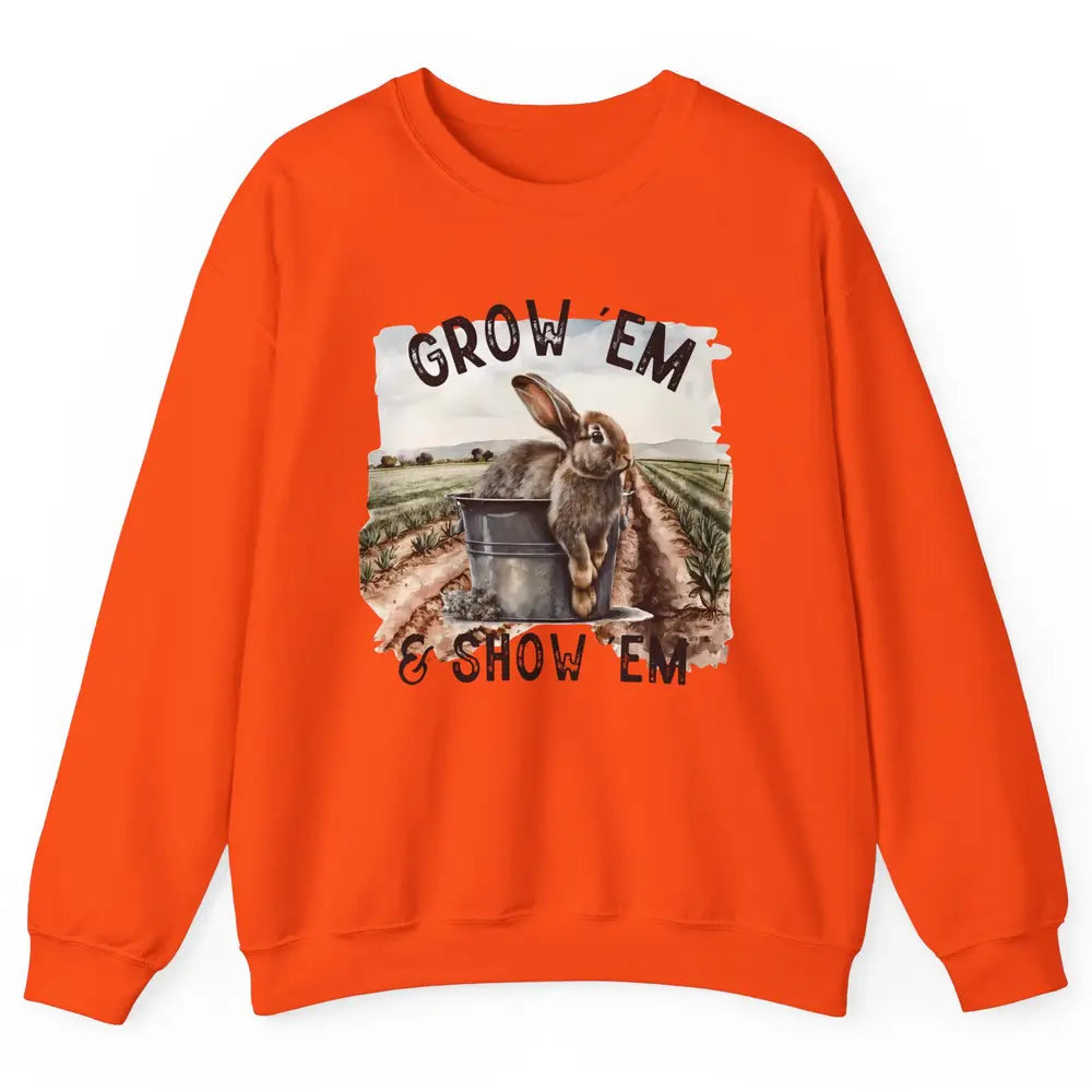 Baby Rabbit On The Farm Grow Em Show Em Western Farm Life Unisex Crewneck Sweatshirt