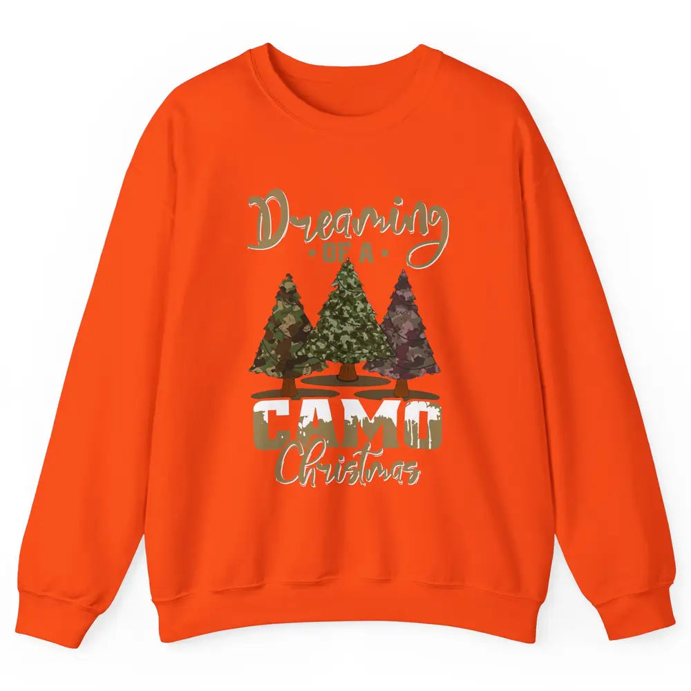 Christmas Tree Dreaming Of A Camo Christmas Veteran Gift Unisex Crewneck Sweatshirt