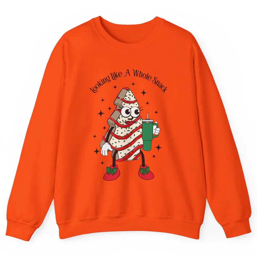 Funny Christmas Tree Cake Out Here Look Like A Snack Unisex Crewneck Sweatshirt