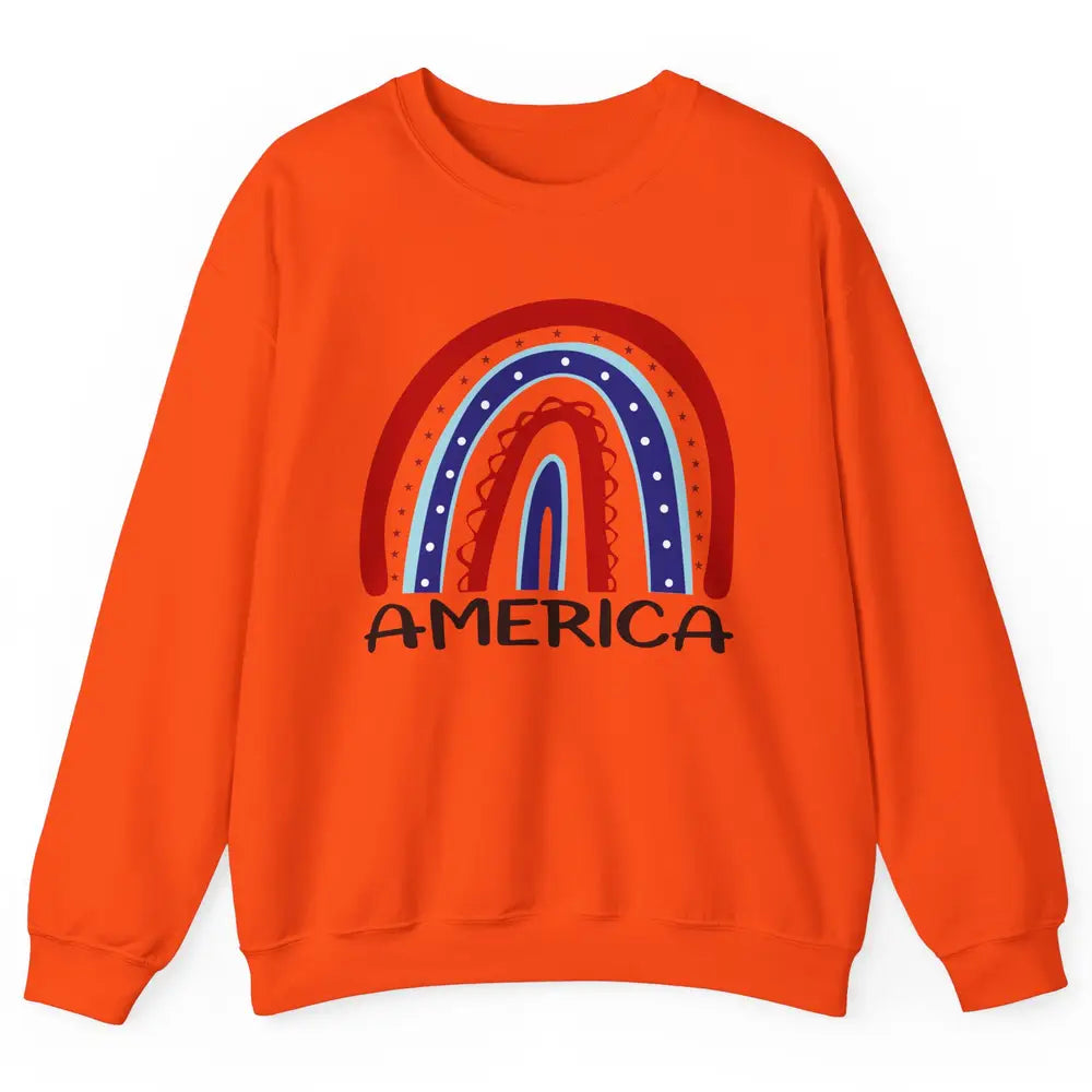 US Flag America Rainbow July 4th American Patriots Gift Unisex Crewneck Sweatshirt