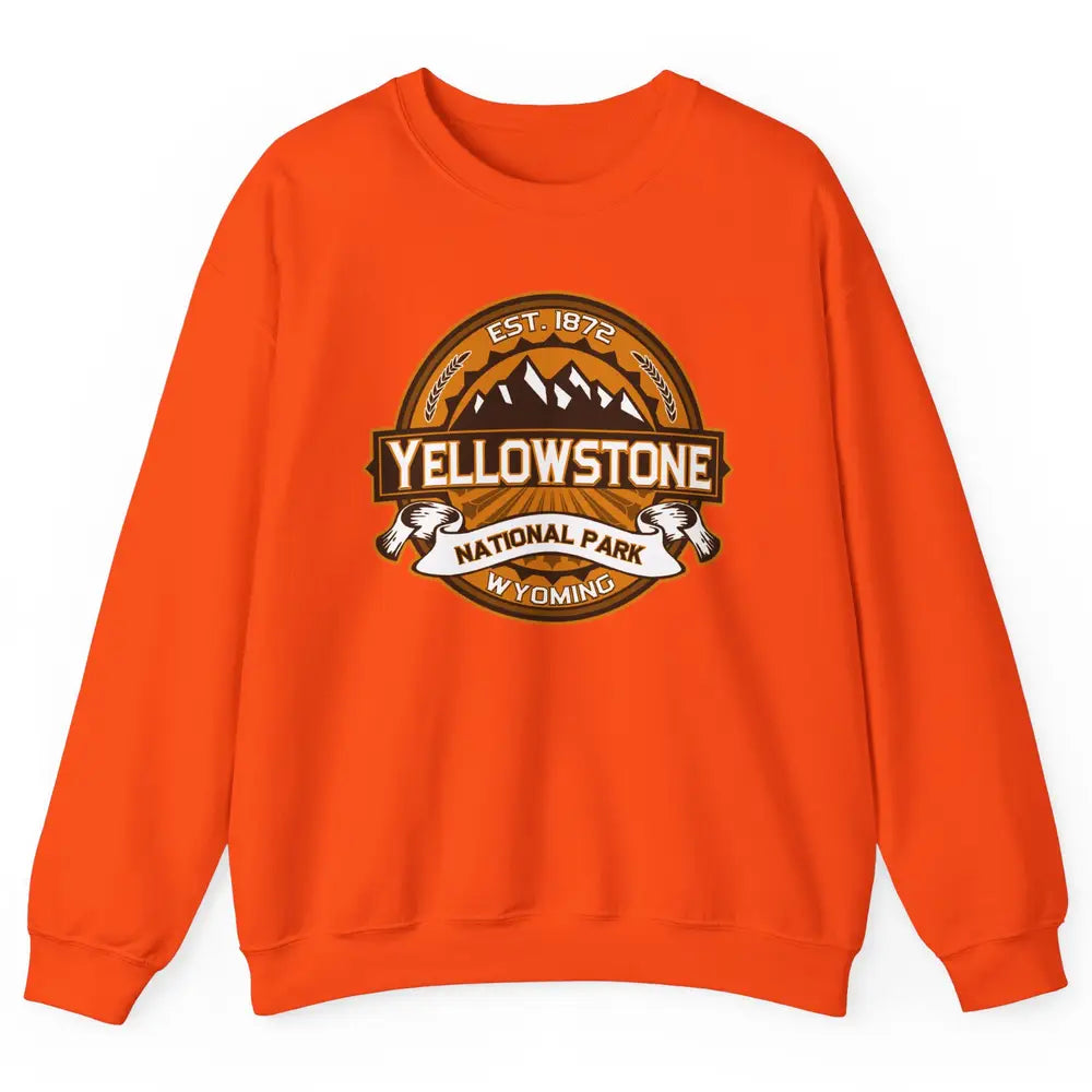 Yellowstone National Park Wyoming Golden Mountains Vintage Unisex Crewneck Sweatshirt