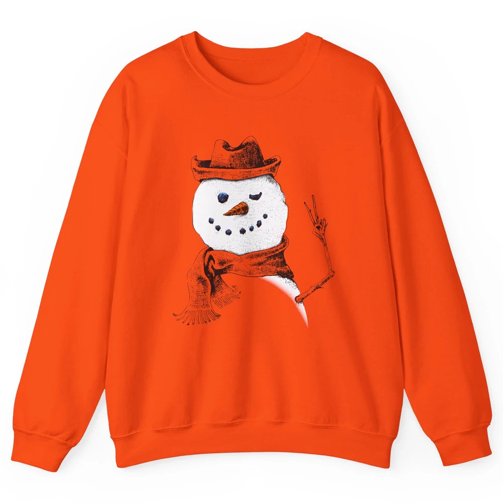 Snowman Peace Sign Christmas Snow Frosty Winter Xmas Gift Unisex Crewneck Sweatshirt