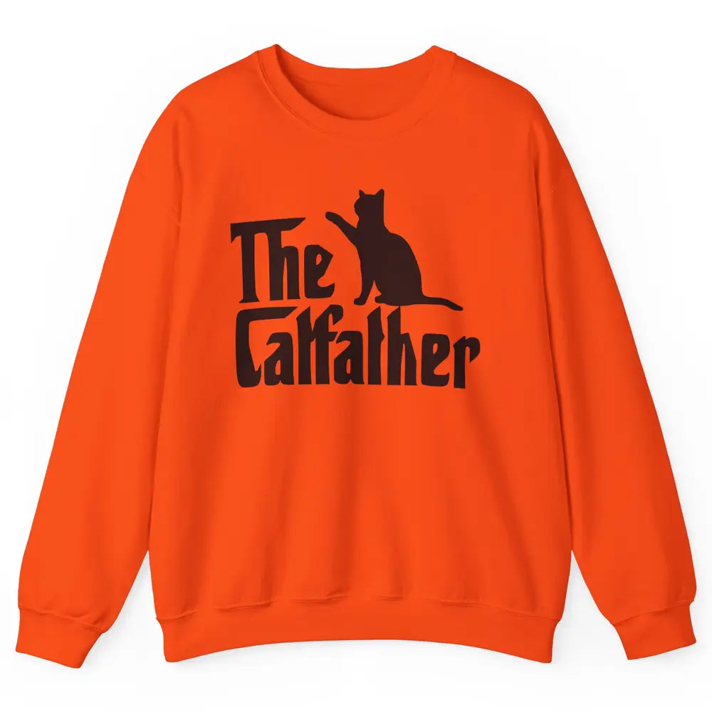 The Catfather Parody Funny Cat Lovers Cat Dad Fathers Day Unisex Crewneck Sweatshirt