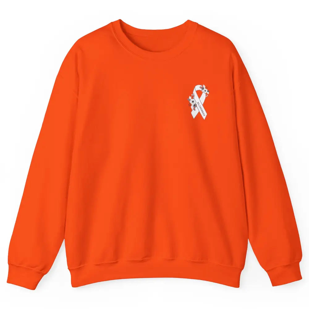 Blindness Awareness Floral White Gray Ribbon Blind Support Unisex Crewneck Sweatshirt