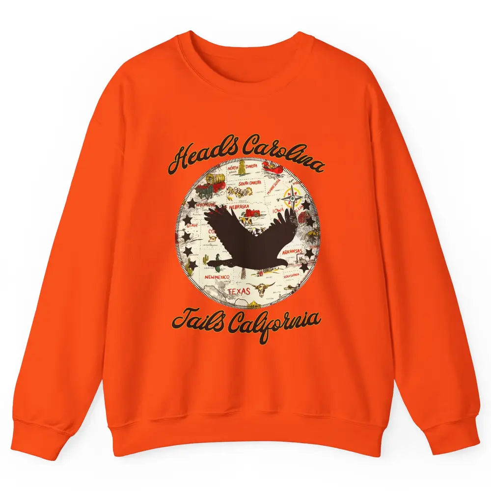 Vintage Heads Carolina Tail California Western Country Unisex Crewneck Sweatshirt