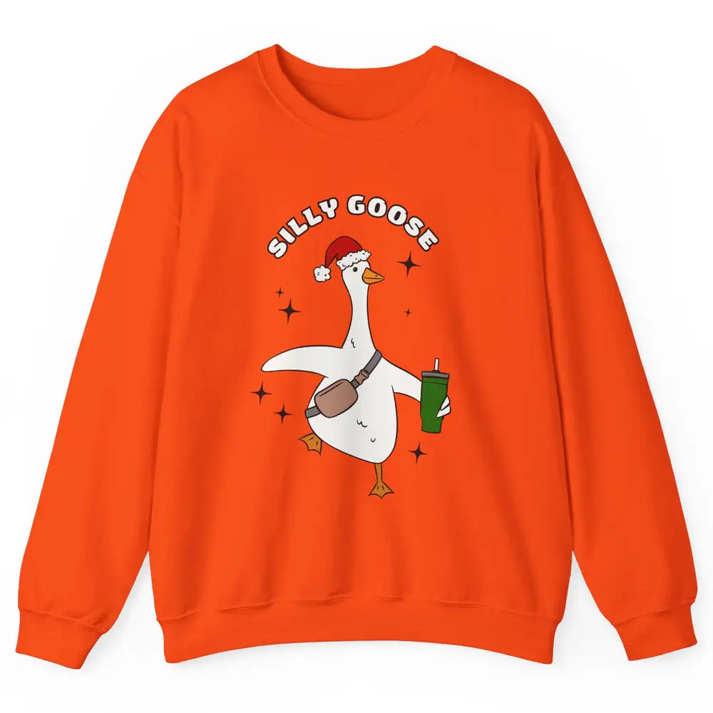 Funny Silly Goose Boojee Christmas Goose Bag And Cup Holiday Unisex Crewneck Sweatshirt