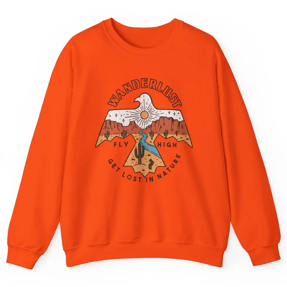 Vintage Eagle Desert Wanderlust Get Lost In Nature Outdoor Unisex Crewneck Sweatshirt