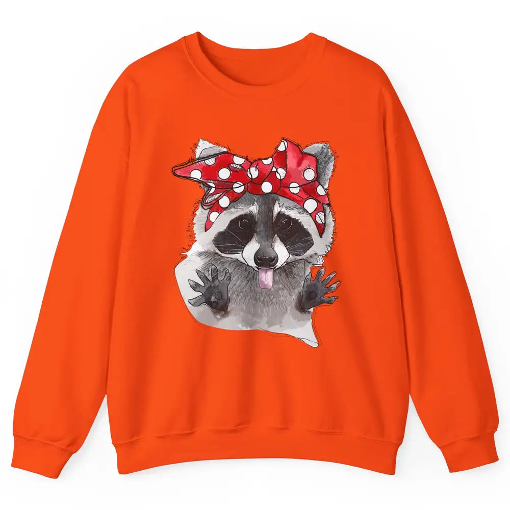 Bandana Racoon Baby Trashed Racoon Panda Lovers Gift Unisex Crewneck Sweatshirt