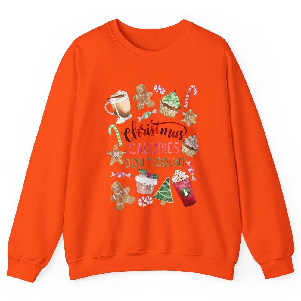 Funny Christmas Favorites Calories Dont Count Christmas Cake Unisex Crewneck Sweatshirt