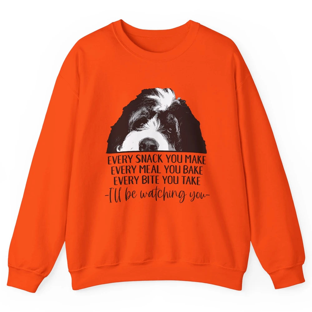 Bernedoodle I'll Be Watching You Bernedoodle Dog Lovers Gift Unisex Crewneck Sweatshirt