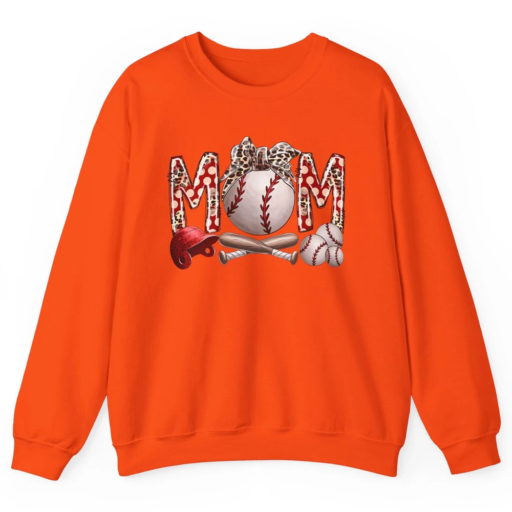 Baseball Mom Leopard Bandana Mom Love Baseball Mother's Day Unisex Crewneck Sweatshirt