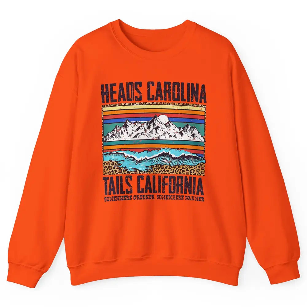 Vintage Heads Carolina Tail California Beach Summer Travel Unisex Crewneck Sweatshirt