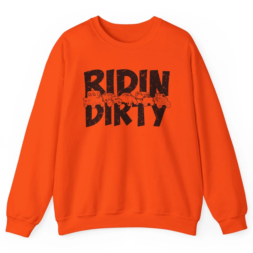 Retro UTV SXS Rider Riding Dirty ATV Offroad Riding SXS Life Unisex Crewneck Sweatshirt