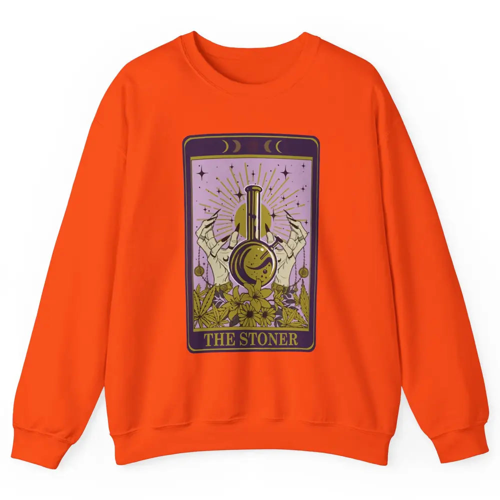 Vintage Witch The Stoner Tarot Card Weed Cannabis Marijuana Unisex Crewneck Sweatshirt